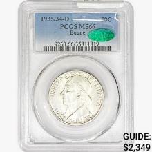 1935/34-D CAC Boone Half Dollar PCGS MS66