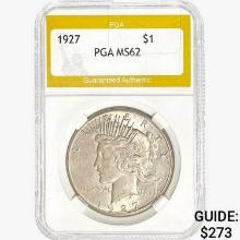 1927 Silver Peace Dollar PGA MS62