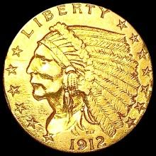 1912 $2.50 Gold Quarter Eagle CLOSELY UNCIRCULATED