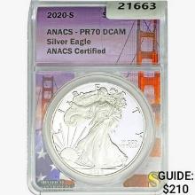 2020-S Silver Eagle ANACS PR70 DCAM