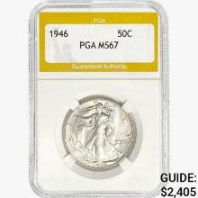 1946 Walking Liberty Half Dollar PGA MS67