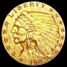 1909 $2.50 Gold Quarter Eagle NEARLY UNCIRCULATED