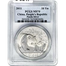 2011 10 YN Chinese Silver Panda PCGS MS70