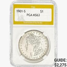 1901-S Morgan Silver Dollar PGA MS63