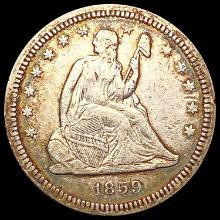 1859 Seated Liberty Quarter NEARLY UNCIRCULATED