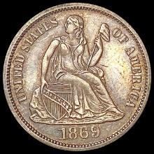 1869 Seated Liberty Dime CLOSELY UNCIRCULATED