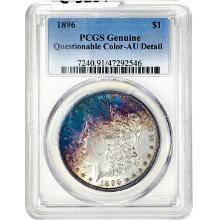 1896 Morgan Silver Dollar PCGS AU Details-Quest. C