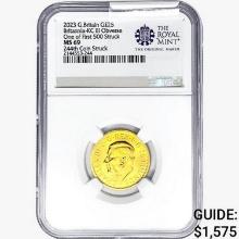 2023 G.Britain Â£25 1/4oz. Gold 244th NGC MS69 Brit