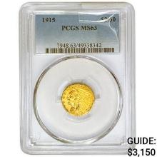 1915 $2.50 Gold Quarter Eagle PCGS MS63