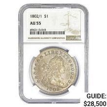 1802/1 Draped Bust Dollar NGC AU55