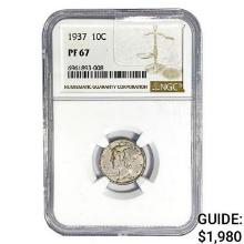 1937 Mercury Silver Dime NGC PF67