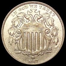 1867 Shield Nickel CLOSELY UNCIRCULATED