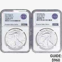 2021 [2] Silver Eagle NGC REV PF70 T-1&2 FDI