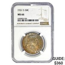 1951-S Franklin Half Dollar NGC MS66