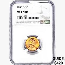 1956-D Wheat Cent NGC MS67 RD