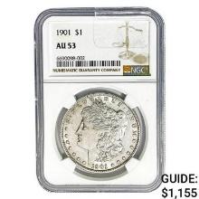 1901 Morgan Silver Dollar NGC AU53