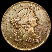 1804 Spike Chin Draped Bust Half Cent LIGHTLY CIRC