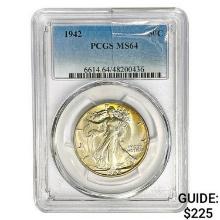 1942 Walking Liberty Half Dollar PCGS MS64