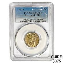 1939 Jefferson Nickel PCGS MS66+ FS REV 40