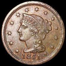 1851 Braided Hair Large Cent CLOSELY UNCIRCULATED