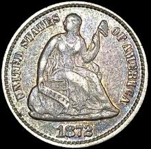 1872 DDO Seated Liberty Half Dime LIGHTLY CIRCULAT