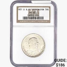 1951-D Booker T Half Dollar NGC MS65