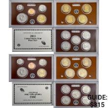 2011-2012 Clad US Proof Sets [28 Coins]