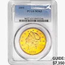 1895 $20 Gold Double Eagle PCGS MS63