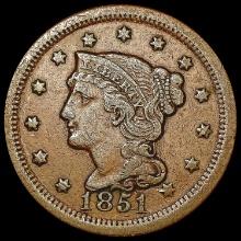 1851 Braided Hair Large Cent CLOSELY UNCIRCULATED