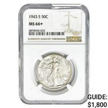 1943-S Walking Liberty Half Dollar NGC MS66+