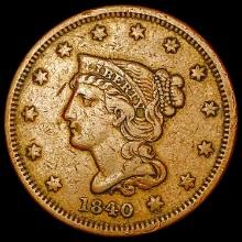 1840 Braided Hair Large Cent CLOSELY UNCIRCULATED