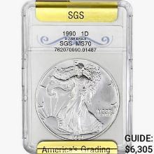 1990 Silver Eagle SGS MS70