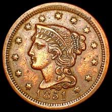 1851 Braided Hair Large Cent CLOSELY UNCIRCULATED