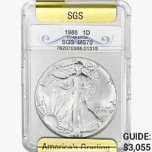 1988 Silver Eagle SGS MS70