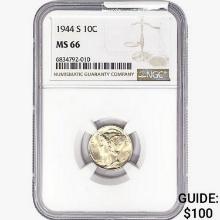 1944-S Mercury Silver Dime NGC MS66