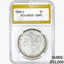 1889-S Morgan Silver Dollar PGA MS65+ DMPL