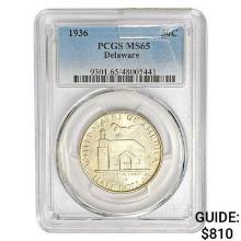 1936 Delaware Half Dollar PCGS MS65