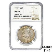 1957 Franklin Half Dollar NGC MS66