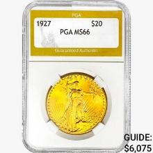 1927 $20 Gold Double Eagle PGA MS66