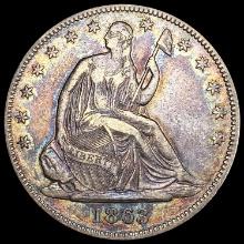 1863 Seated Liberty Half Dollar NEARLY UNCIRCULATE