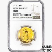 2009 $20 1oz. Gold NGC MS70 UHR