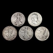 [5] Varied US SilveHalf Dollars [1917-S, 1918, 192