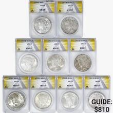 1922-1923 [9] Silver Peace Dollar ANACS MS62/63