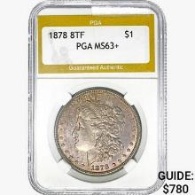 1878 8TF Morgan Silver Dollar PGA MS63+