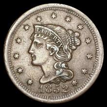 1852 Braided Hair Large Cent LIGHTLY CIRCULATED