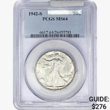 1942-S Walking Liberty Half Dollar PCGS MS64