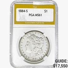 1884-S Morgan Silver Dollar PGA MS61