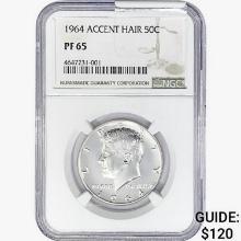 1964 Kennedy Half Dollar NGC PF65 Accent Hair