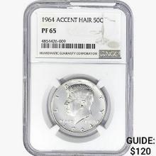 1964 Kennedy Half Dollar NGC PF65 Accent Hair