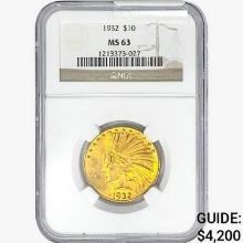 1932 $10 Gold Eagle NGC MS63